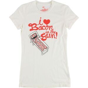 Local Celebrity Womens I Love Bacon In The Sun Graphic T-Shirt, NWT